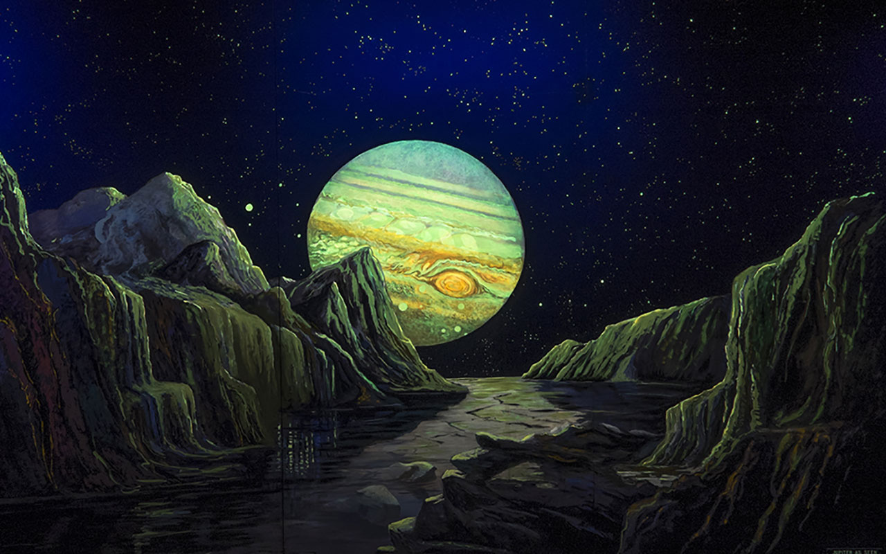 Abrams Planetariaum - Painting of Jupiter in the blacklight gallery